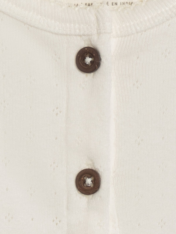 Clara Pointelle Button Down Cardigan Sale : Baby-Kids : Tops : Cardigans : Long Sleeves Kendi Clara Pointelle Button Down Cardigan | Colored Organics®