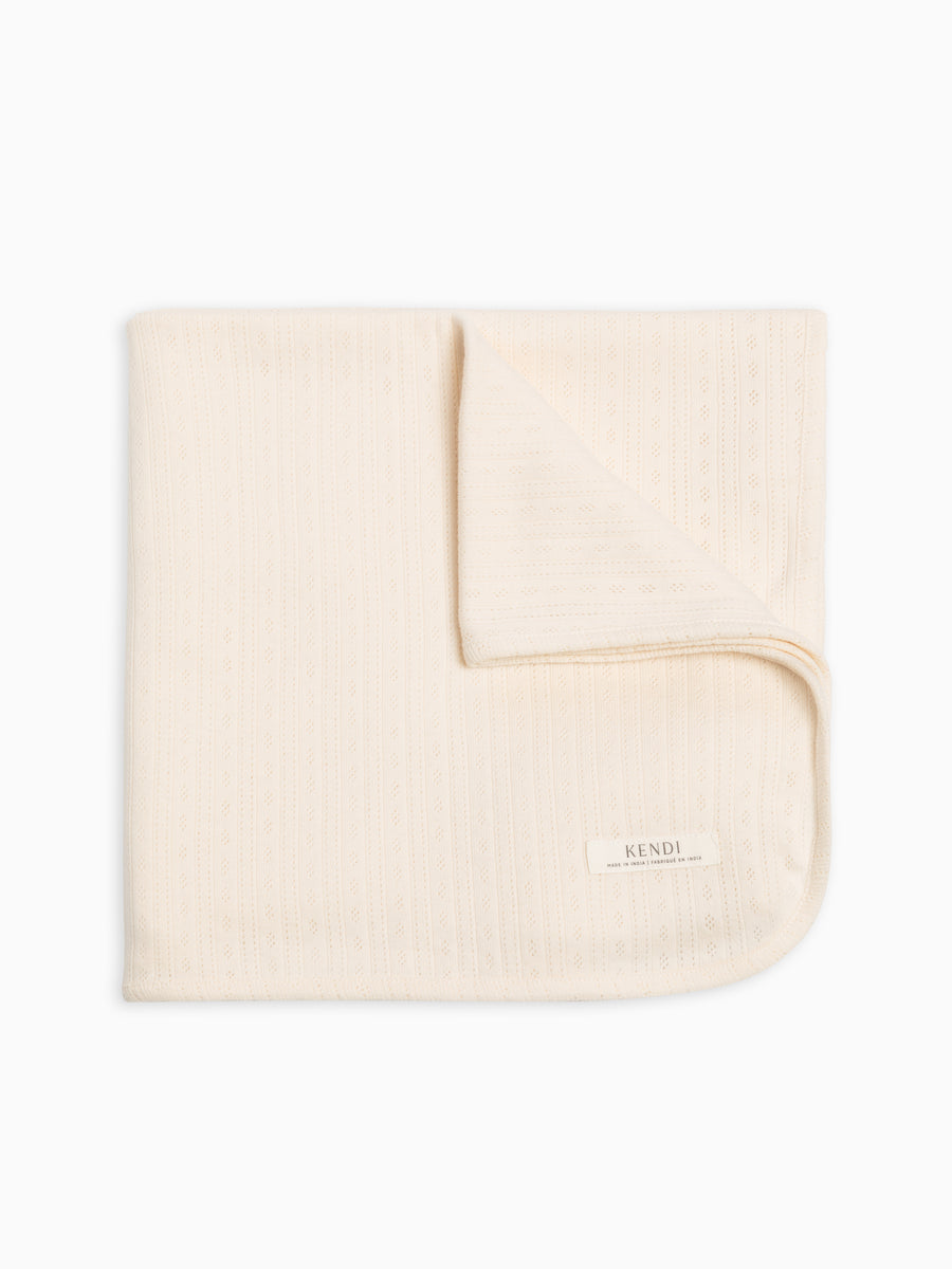 Brushed Back Pointelle Swaddle Blanket Baby : Accessories : Swaddle Blankets : Nursery : Bedding : Blankets Kendi Organic Cotton Baby Pointelle Swaddle Blanket