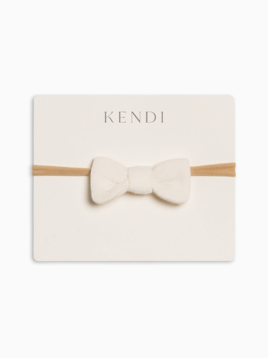 Pointelle Dainty Bow - Ivory