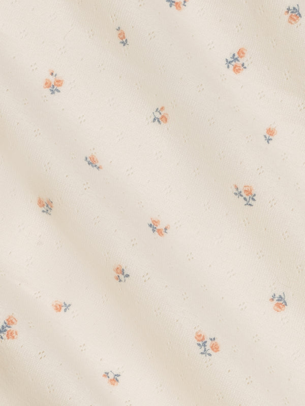 Pointelle Swaddle Blanket - Maris Floral / Ivory + Sea