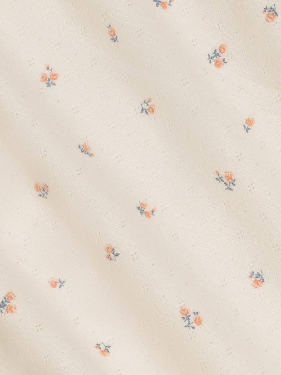 Pointelle Swaddle Blanket - Maris Floral / Ivory + Sea