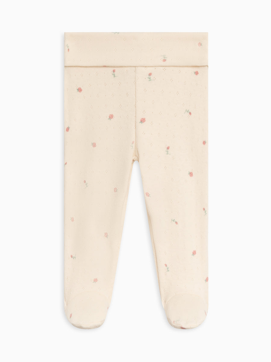 Chloe Pointelle Footed Pants Baby : Bottoms : Pants Kendi Organic Cotton Baby Chloe Pointelle Footed Pants