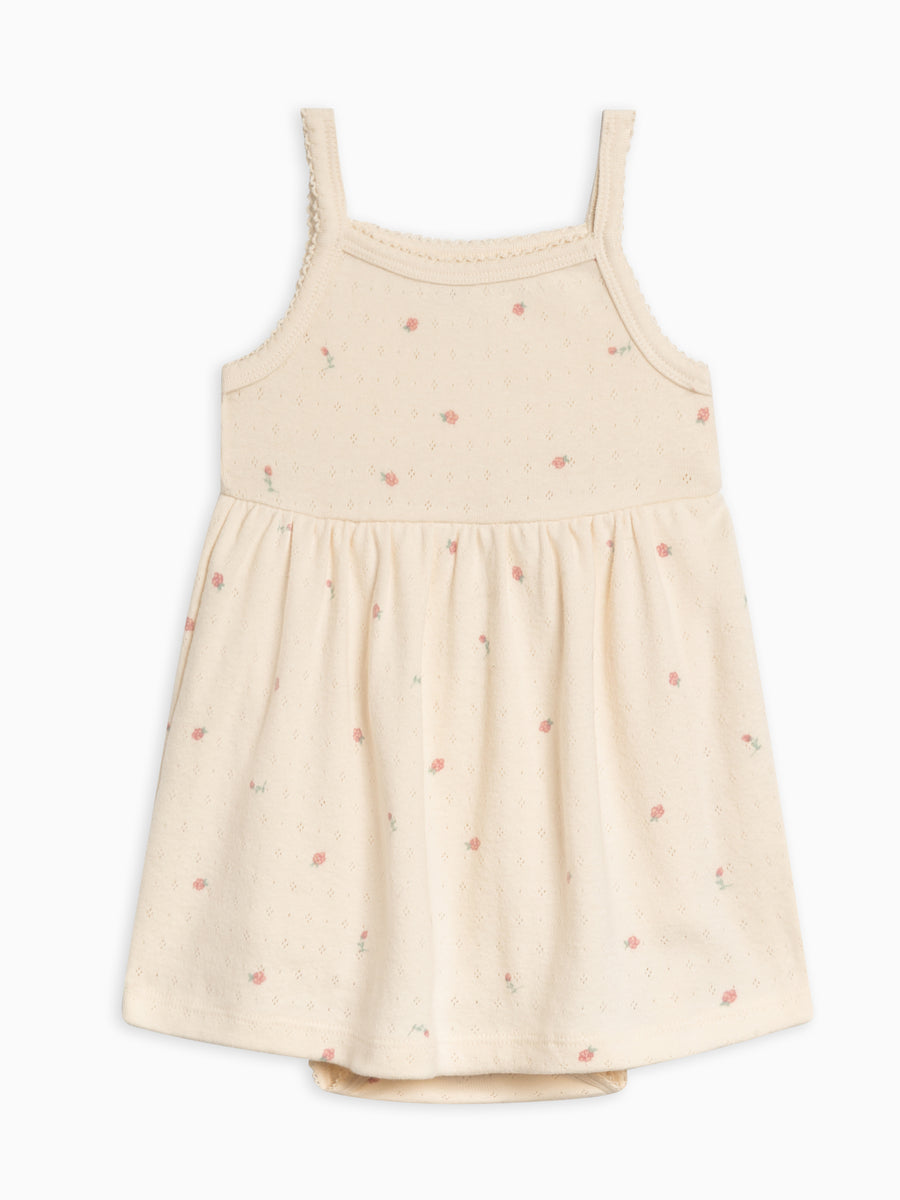 Soleil Pointelle Bodysuit Dress Baby : One Pieces : Bodysuits : Tanks : Dresses : Tanks Kendi Organic Cotton Baby Soleil Pointelle Bodysuit Dress