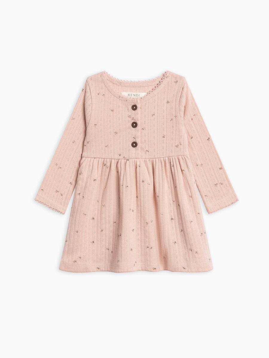 Bryn Brushed Back Pointelle Henley Dress