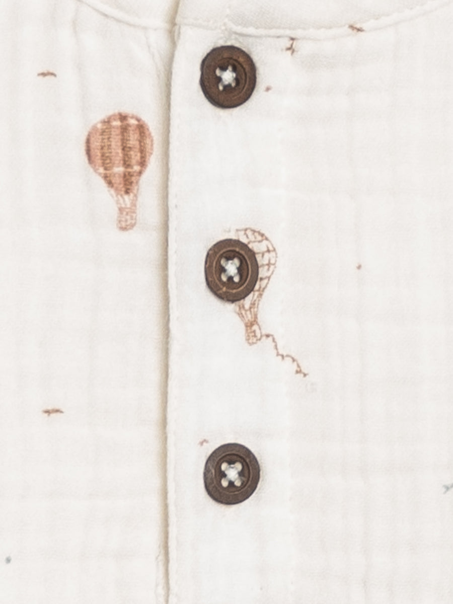 Dean Muslin Henley Sale : Baby-Kids : Tops : Shirts : Short Sleeves Kendi Organic Cotton Baby and Kids Dean Muslin Henley