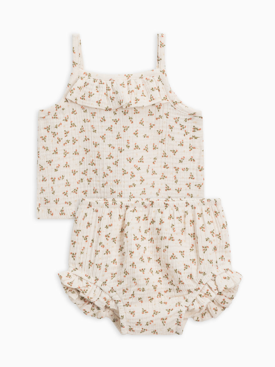 Evie Muslin Tank Set Baby-Kids : Set : Tank : Shorts Colored Organics Organic Baby Evie Muslin Tank Set