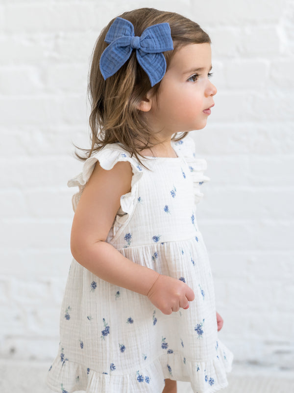 Muslin Bow Clip Baby-Kids : Accessories : Bows : Clips Kendi Organic Cotton Baby and Kids Muslin Bow Clip