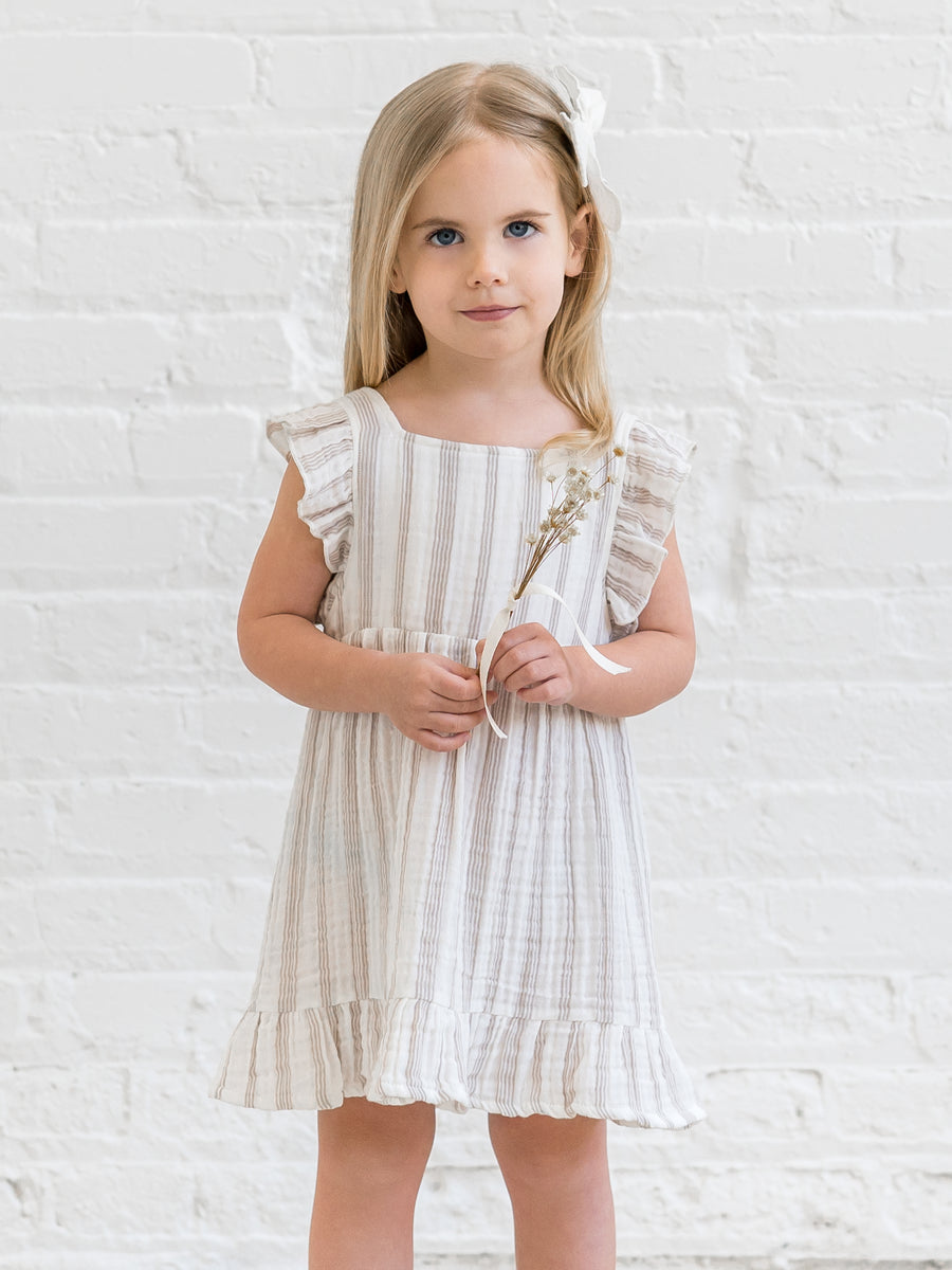 Jane Muslin Dress Baby-Kids : Dresses : Short Sleeves Kendi Organic Cotton Baby and Kids Jane Muslin Dress