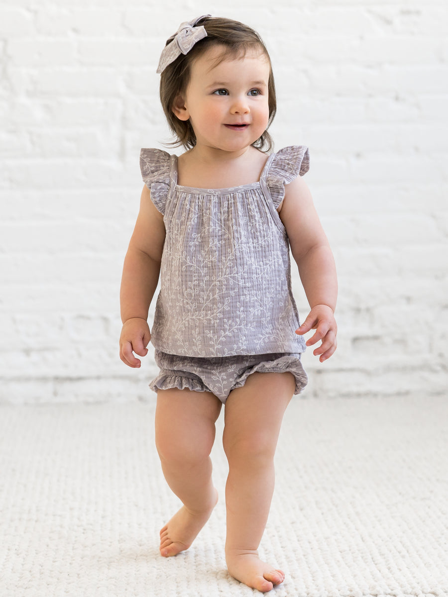 Suki Muslin Tank and Bloomer Set Baby : Set : Bottoms : Shorts : Tops : Tanks Kendi Organic Cotton Baby Suki Muslin Tank and Bloomer Set