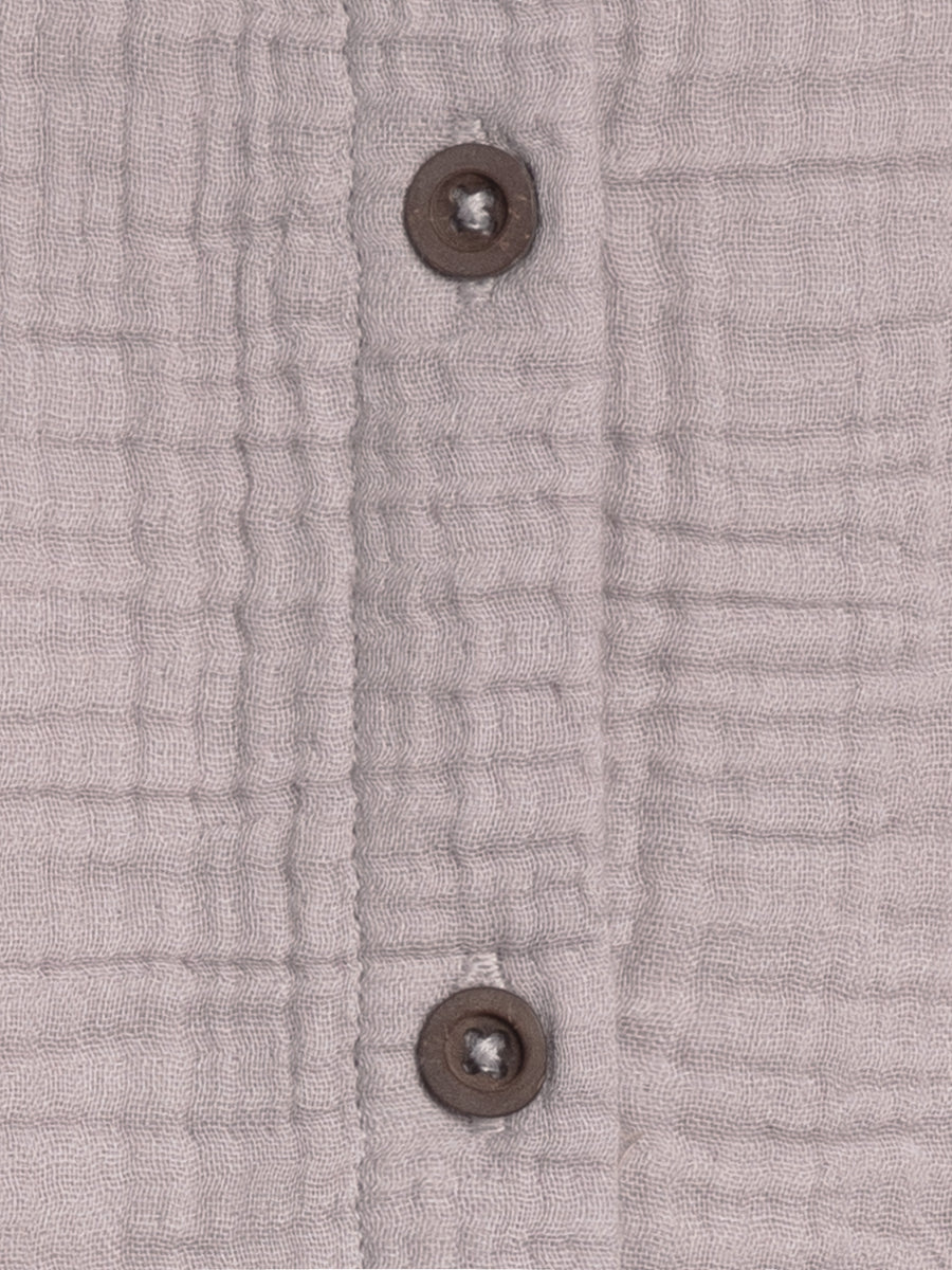 Coco Muslin Button Front Bubble Romper Baby : One Pieces : Rompers : Short Sleeves Kendi Organic Cotton Baby Coco Muslin Button Front Bubble Romper