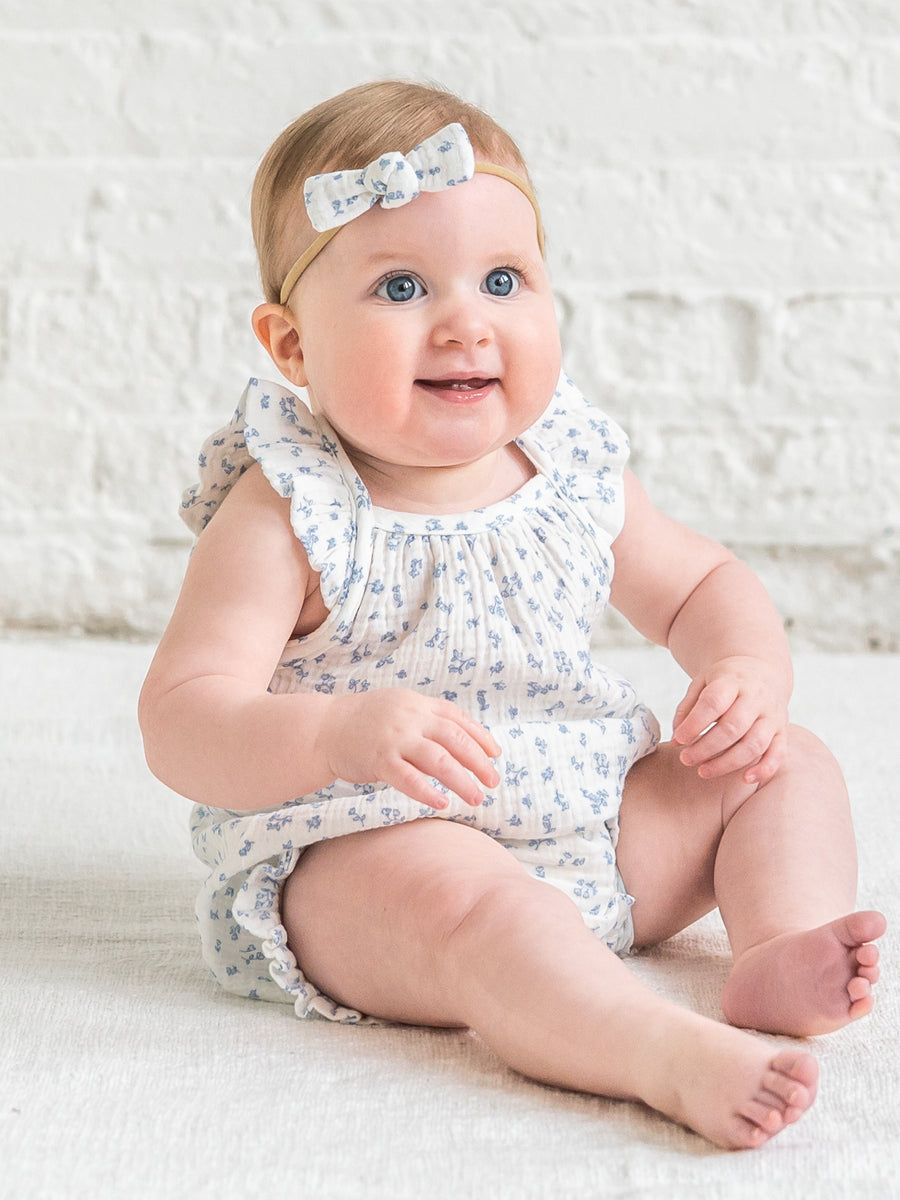 Sandra Muslin Tank Bubble Romper - Rosebay Floral / Coconut + Sea