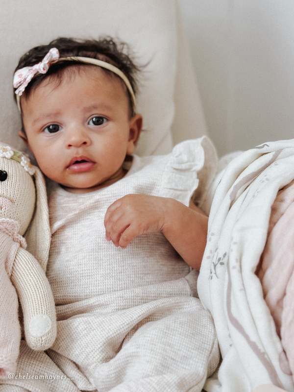 Maci Waffle Flutter Tank Romper Baby : One Pieces : Rompers : Short Sleeves Kendi Organic Cotton Baby Maci Waffle Flutter Tank Romper