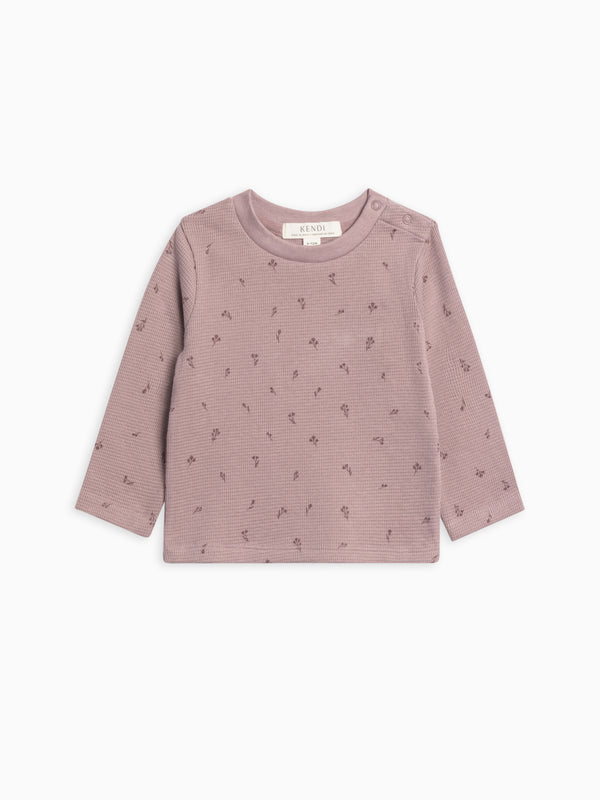 Mesa Waffle Knit Long Sleeve Top Baby-Kids : Tops : Tees : Long Sleeves Kendi Organic Cotton Baby and Kids Mesa Waffle Knit Long Sleeve Top