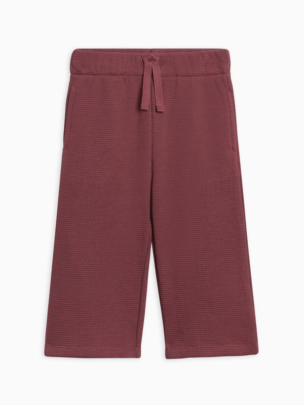 Clove Waffle Knit Straight Leg Pants Sale : Baby-Kids : Bottoms : Joggers Kendi Organic Cotton Baby and Kids Clove Waffle Knit Pants