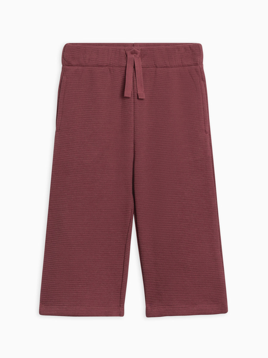 Clove Waffle Knit Straight Leg Pants Sale : Baby-Kids : Bottoms : Joggers Kendi Organic Cotton Baby and Kids Clove Waffle Knit Pants