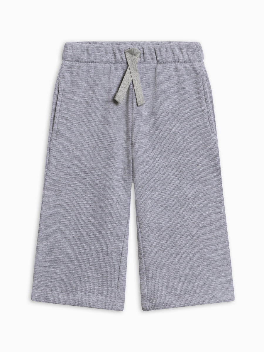 Clove Waffle Knit Straight Leg Pants - Ashen