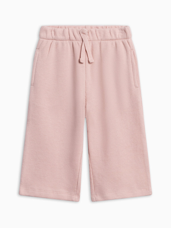 PRE ORDER Clove Waffle Knit Straight Leg Pants - Petal Pink Baby-Kids : Bottoms : Joggers KENDI by Colored Organics Clove Waffle Knit Straight Leg Pants | Colored Organics®