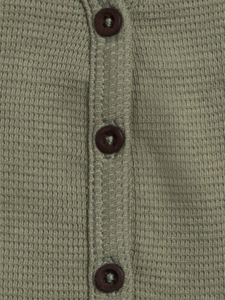 PRE ORDER Wells Waffle Knit Button Cardigan - Fern Baby-Kids : Tops : Cardigans : Long Sleeves KENDI by Colored Organics Wells Waffle Knit Button Cardigan | Colored Organics®