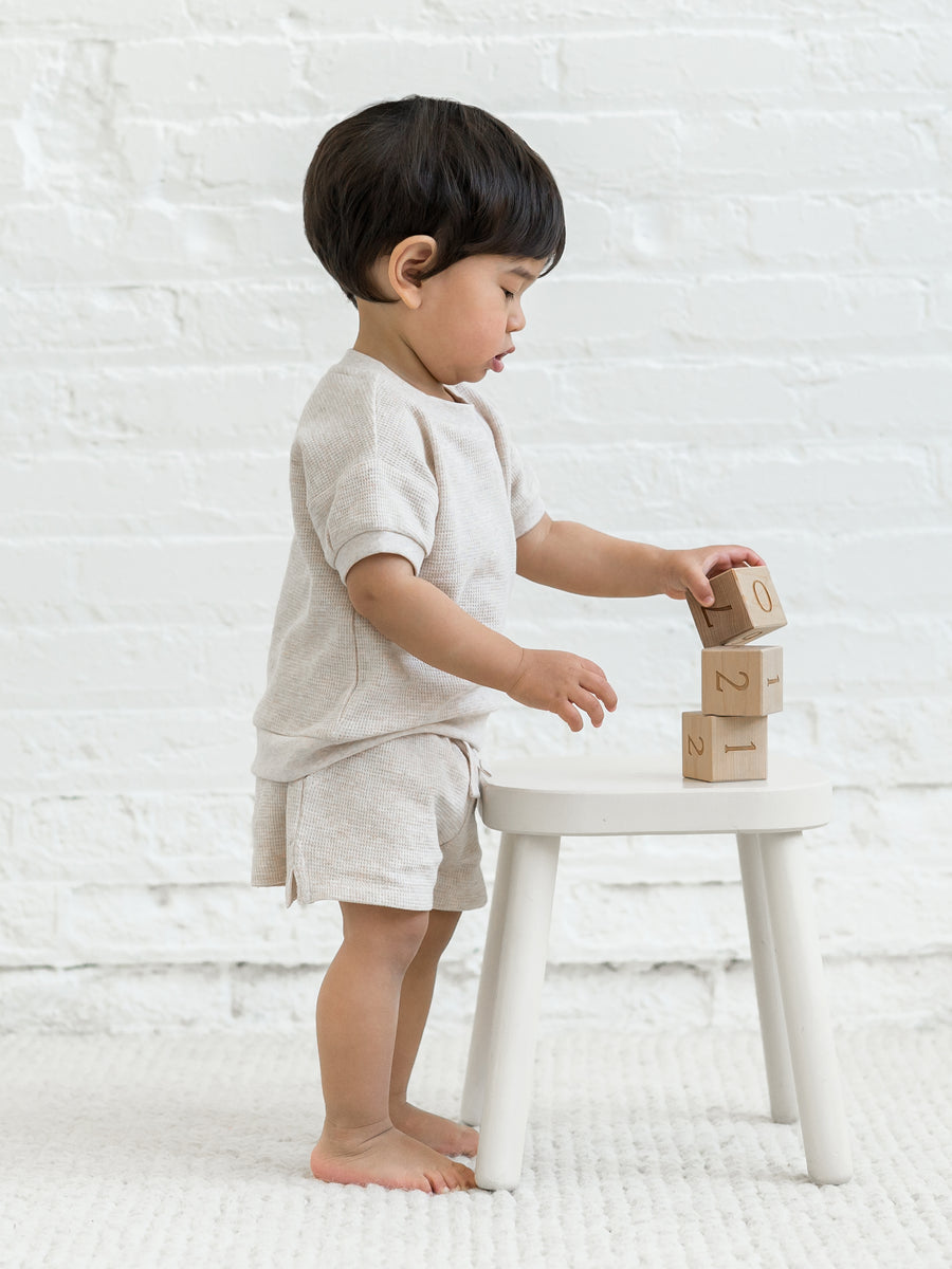 Avery Waffle Shorts Baby-Kids : Bottoms : Shorts Kendi Organic Cotton Baby and Kids Avery Waffle Shorts