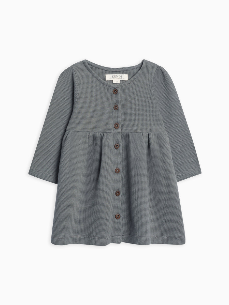 Arden Waffle Knit Button Front Dress
