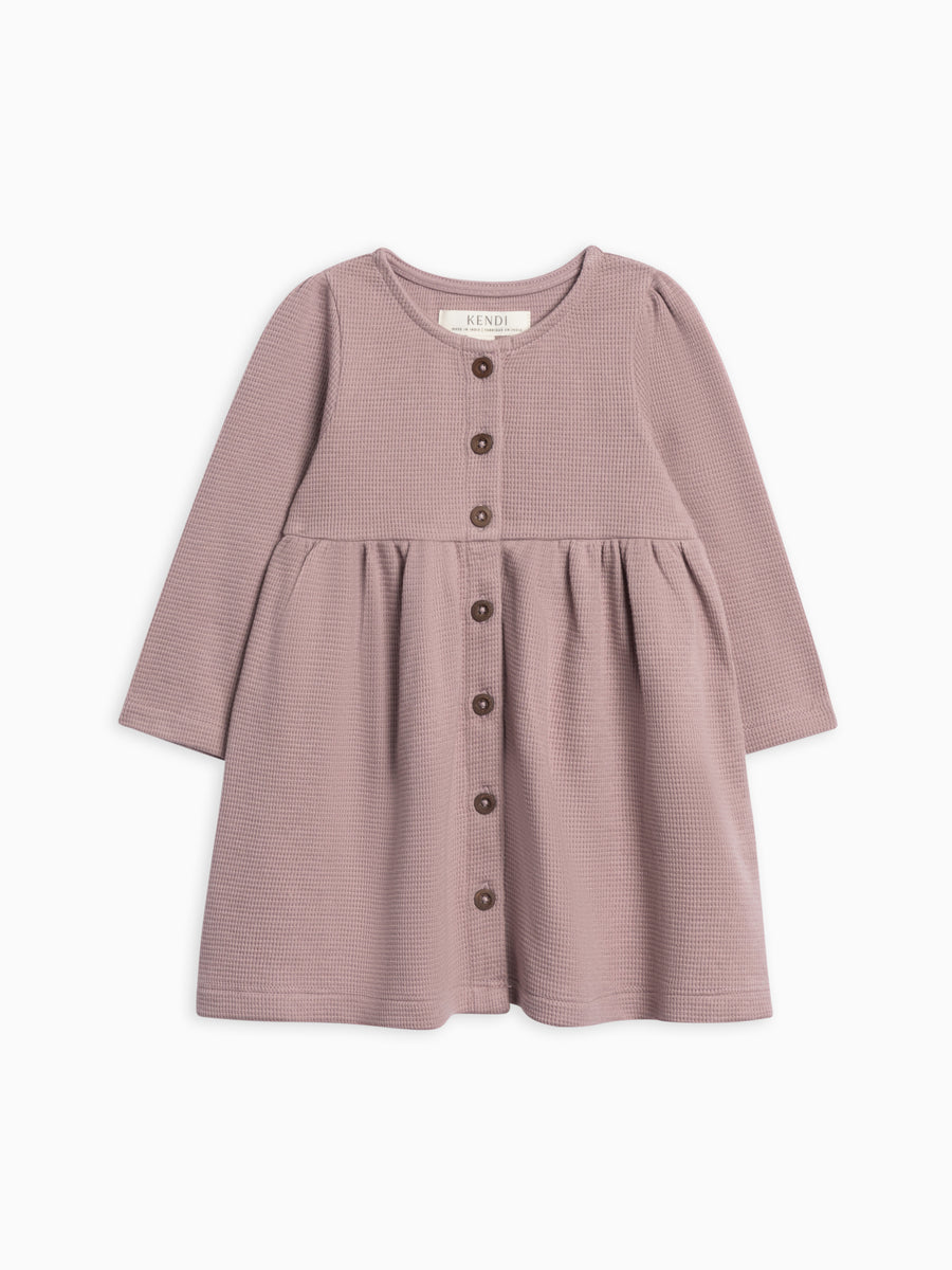 Arden Waffle Knit Button Front Dress