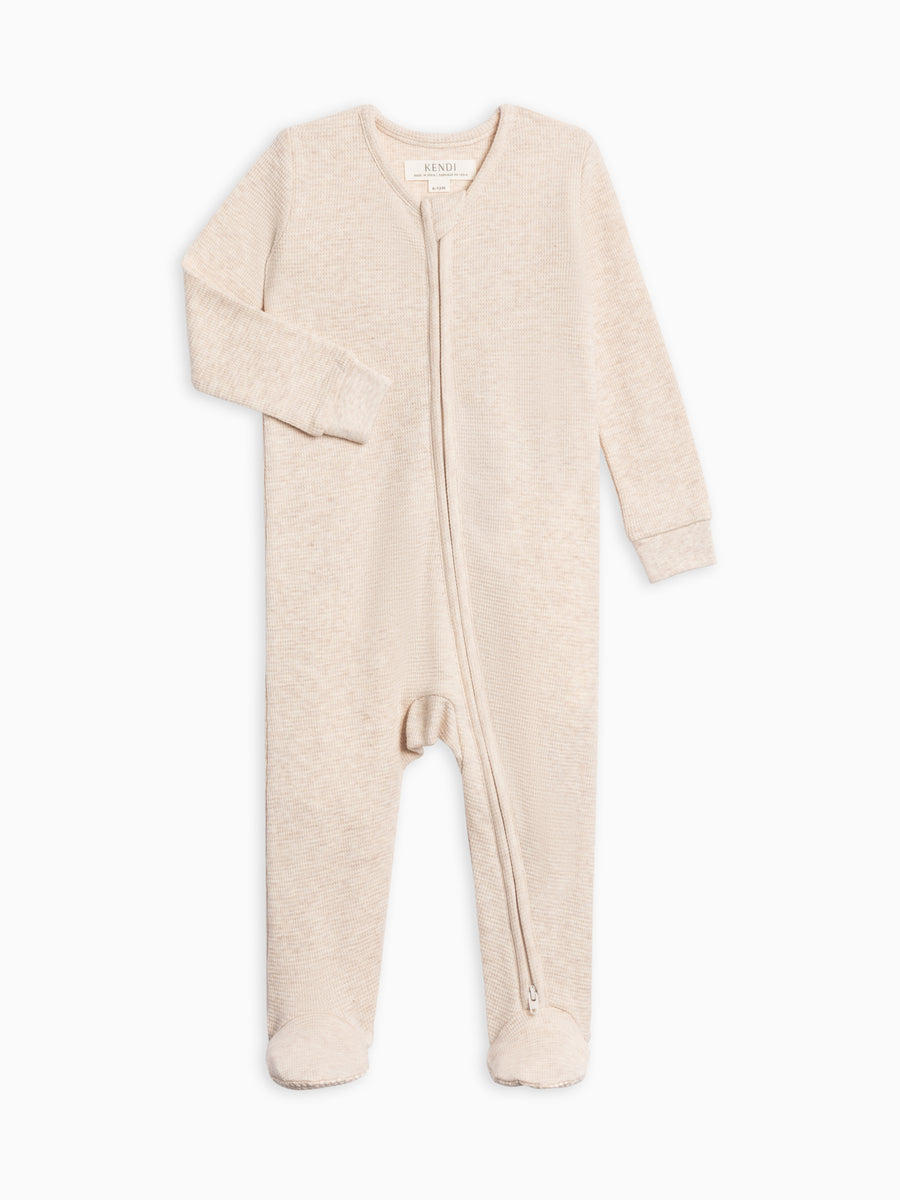Lane Waffle Knit Zipper Sleeper
