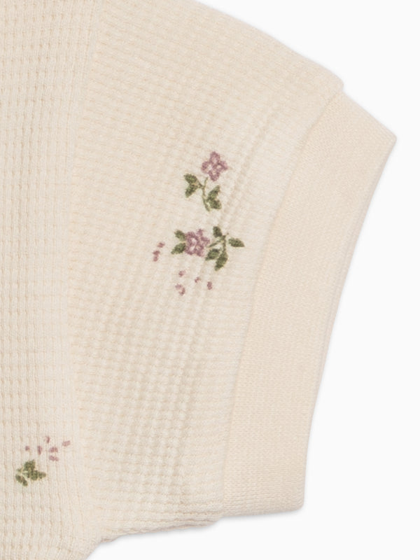 Bailey Waffle Pocket Tee - Sylva Floral / Fog + Fern Baby-Kids : Tops : Tees : Short Sleeves KENDI by Colored Organics Bailey Waffle Pocket Tee - Sylva Floral | Colored Organics®