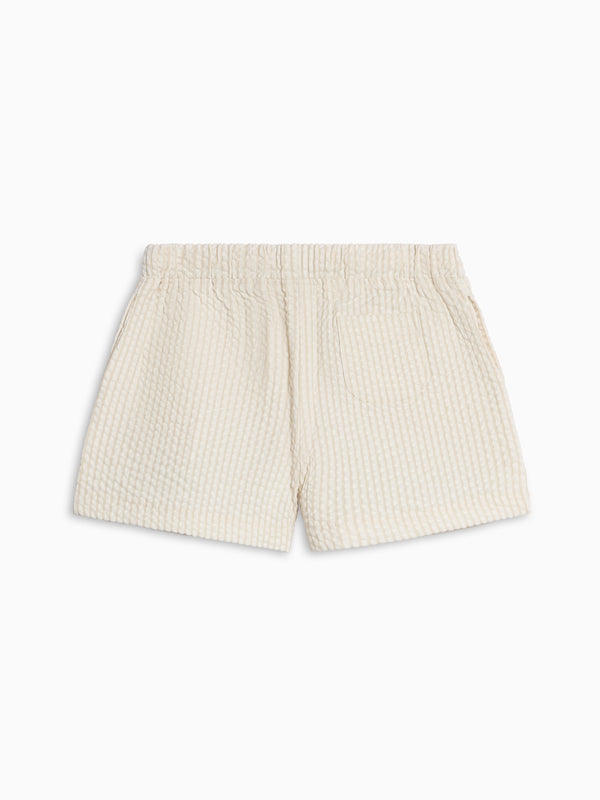 Nixie Seersucker Shorts - Dune Stripe Baby-Kids : Bottoms : Shorts KENDI by Colored Organics Nixie Seersucker Shorts - Dune Stripe | Colored Organics®