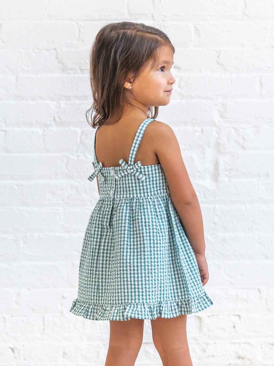 Juliette Seersucker Tank Dress - Laguna Gingham