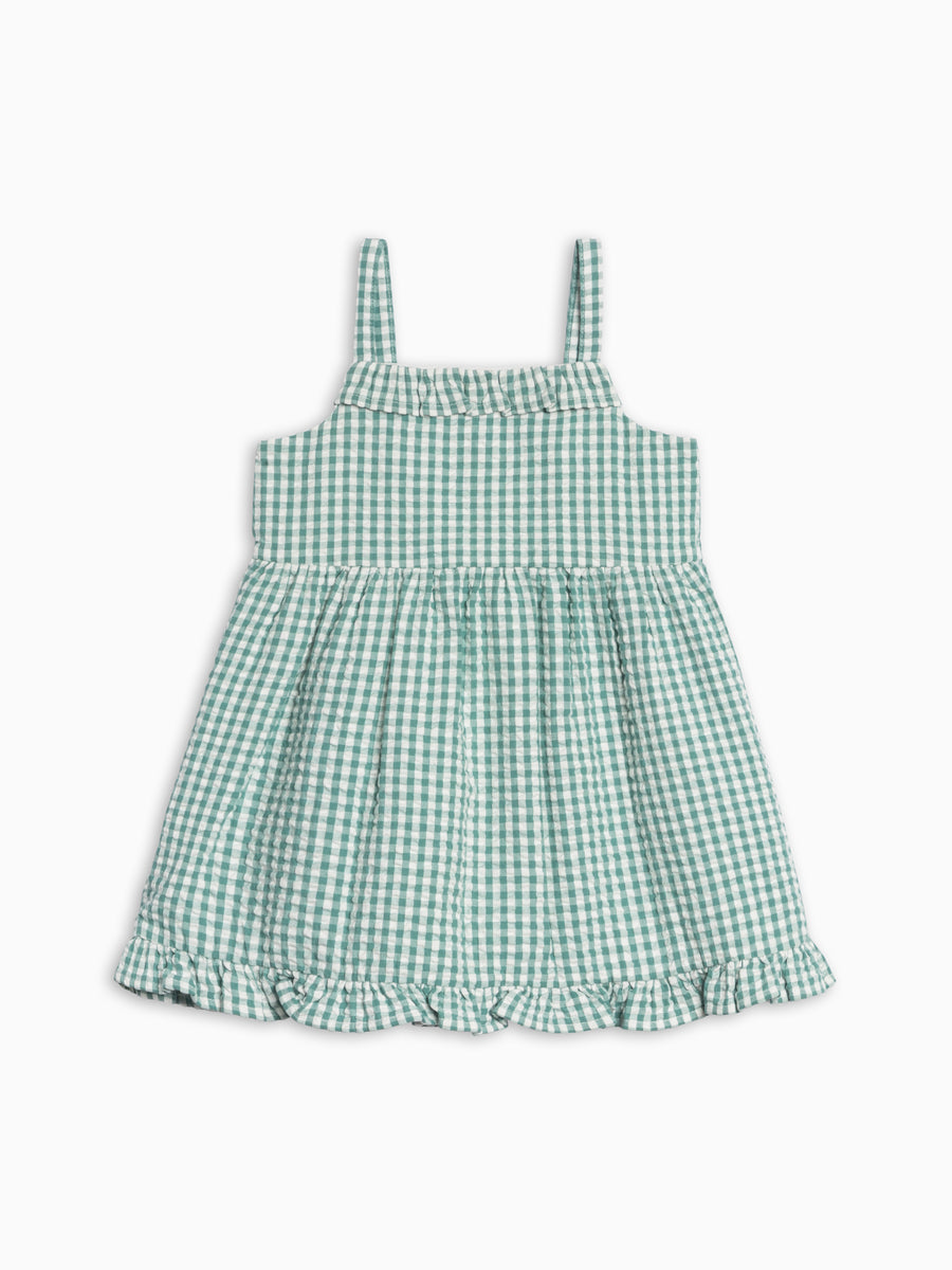 Juliette Seersucker Tank Dress - Laguna Gingham