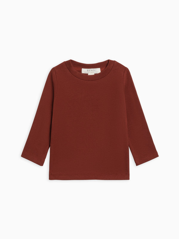 Rory Ribbed Long Sleeve Top Sale : Baby-Kids : Tops : Tees : Long Sleeves Kendi Organic Cotton Baby and Kids Rory Ribbed Long Sleeve Top
