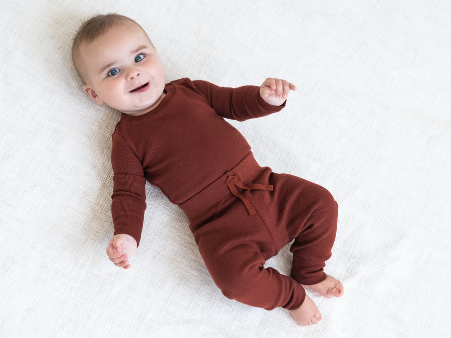 Charlie Ribbed Joggers Sale : Baby-Kids : Bottoms : Joggers Kendi Organic Cotton Baby and Kids Charlie Ribbed Joggers