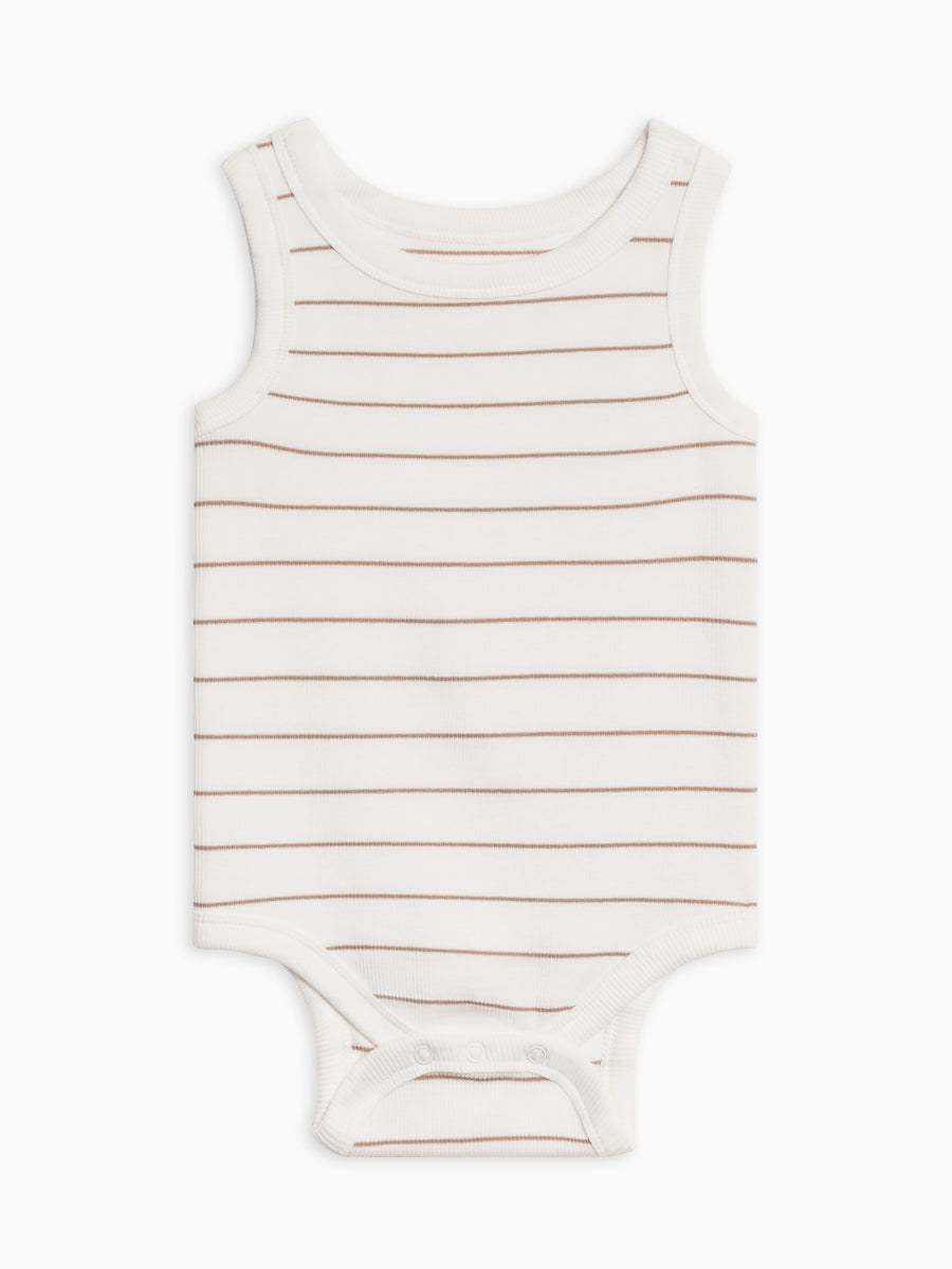 Jett Ribbed Tank Bodysuit Baby : One Pieces : Bodysuits : Tanks Kendi Organic Cotton Baby Jett Ribbed Tank Bodysuit