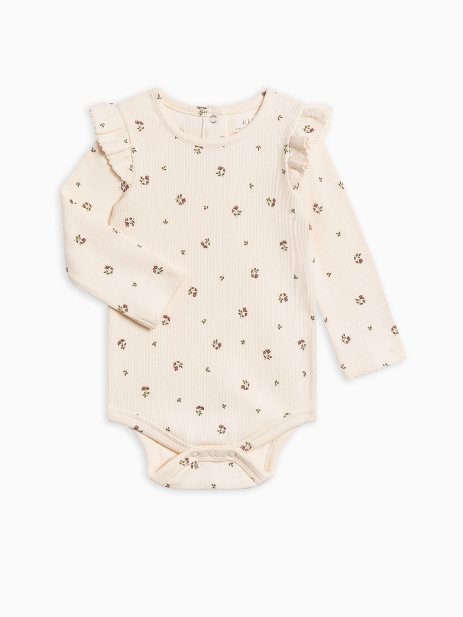 Leza Ribbed Ruffle Long Sleeve Bodysuit