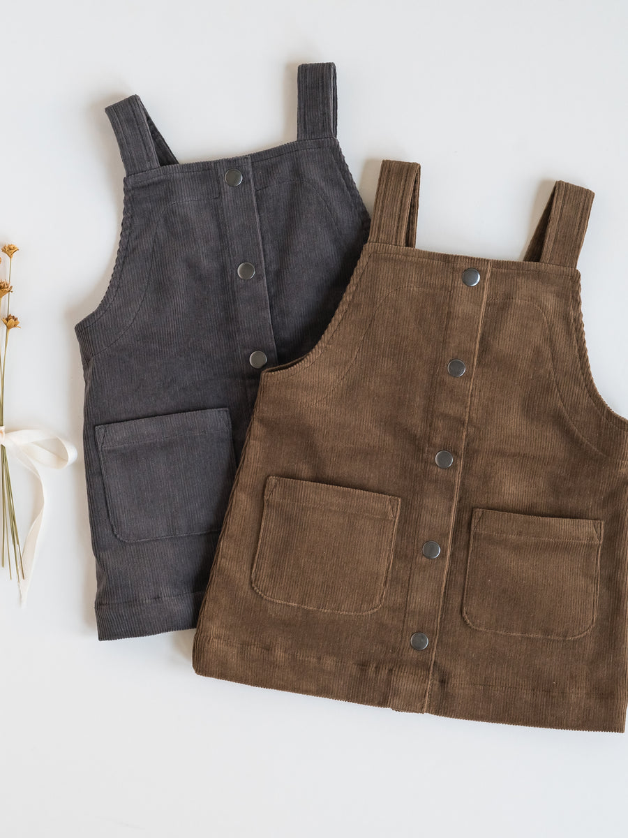 Clemmie Corduroy Jumper Dress Baby-Kids : Dresses : Tanks Kendi Organic Cotton Baby and Kids Clemmie Corduroy Jumper