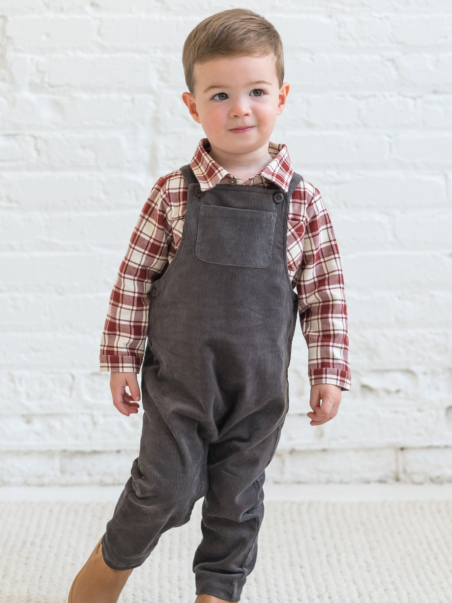 Remi Corduroy Overalls Baby : Bottoms : Overalls : Pants Kendi Organic Cotton Baby Remi Corduroy Overall
