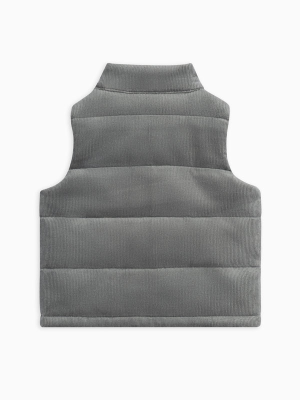 Idris Corduroy Snap Vest Baby-Kids : Tops : Outerwear Kendi Organic Cotton Baby and Kids Idris Corduroy Snap Vest