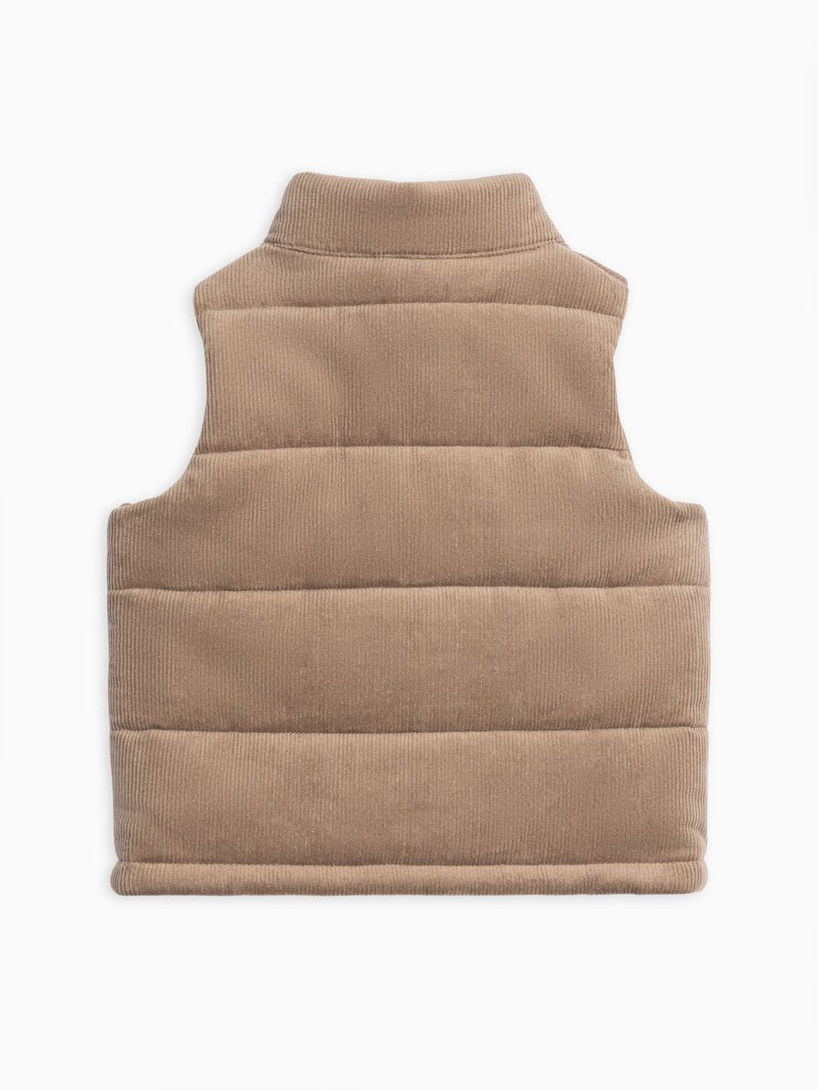 Idris Corduroy Snap Vest Baby-Kids : Tops : Outerwear Kendi Organic Cotton Baby and Kids Idris Corduroy Snap Vest