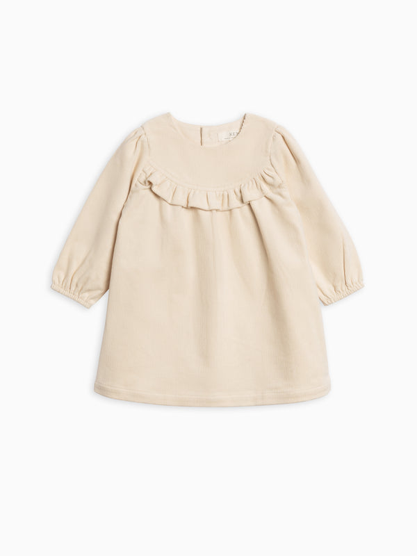 Dafina Corduroy Ruffle Dress Baby-Kids : Dresses : Long Sleeve Kendi Organic Cotton Baby and Kids Dafina Corduroy Ruffle Dress