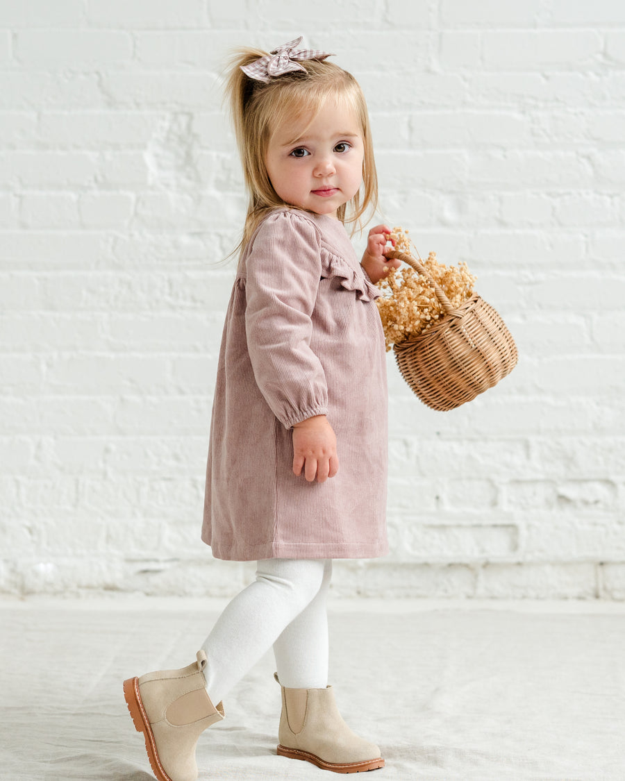 Dafina Corduroy Ruffle Dress