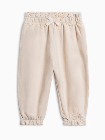 Lexi Fine Corduroy Ruffle Pant - Cream Baby : Bottoms : Pants KENDI by Colored Organics Organic Cotton Baby Lois Corduroy | Colored Organics®