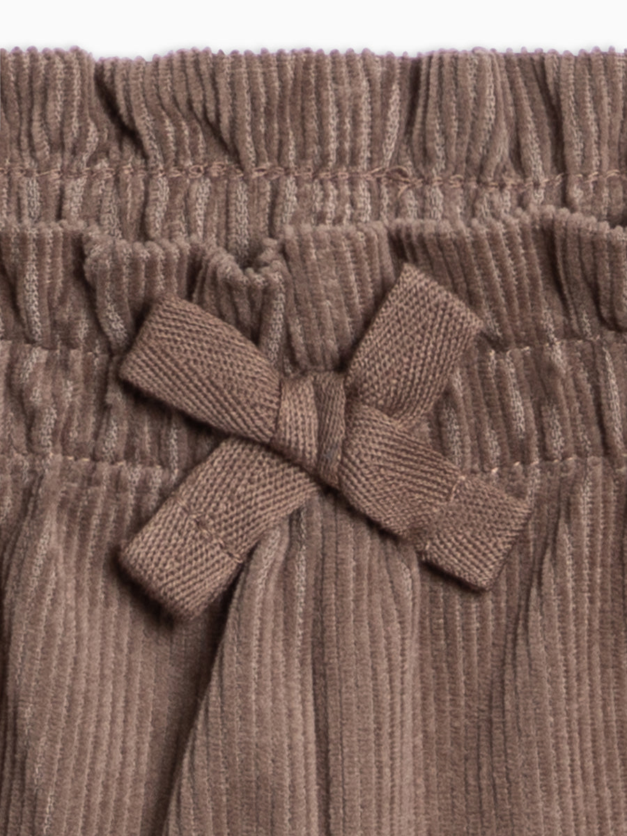 Nadine Fine Corduroy Wide Leg Toddler Pant - Taupe