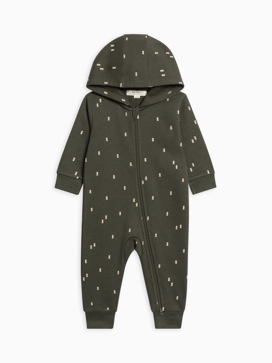 Greer Fleece Hooded Zipper Romper
