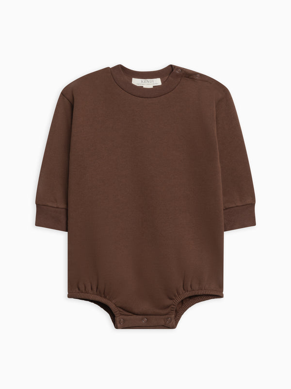 Jamie Fleece Bubble Romper Sale : Baby : One Pieces : Rompers : Long Sleeves Kendi Organic Cotton Baby Jamie Fleece Bubble Romper