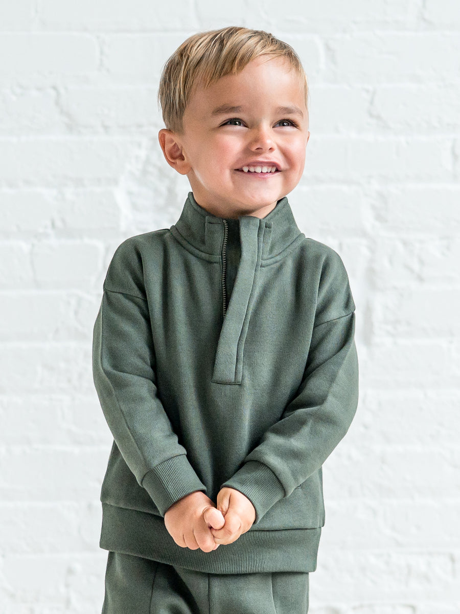 Eunan Fleece Half Zip Pullover Sweatshirt