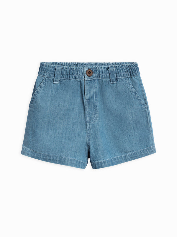 Luke Chambray Shorts Baby-Kids : Bottoms : Shorts Kendi Organic Cotton Baby and Kids Luke Chambray Shorts