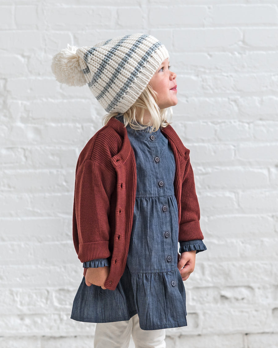 Tula Chambray Ruffle Shirt Dress