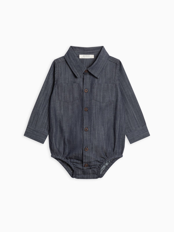 Flint Chambray Collared Bodysuit