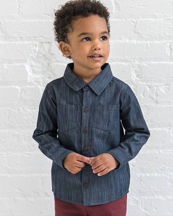 Hayes Chambray Long Sleeve Collared Shirt