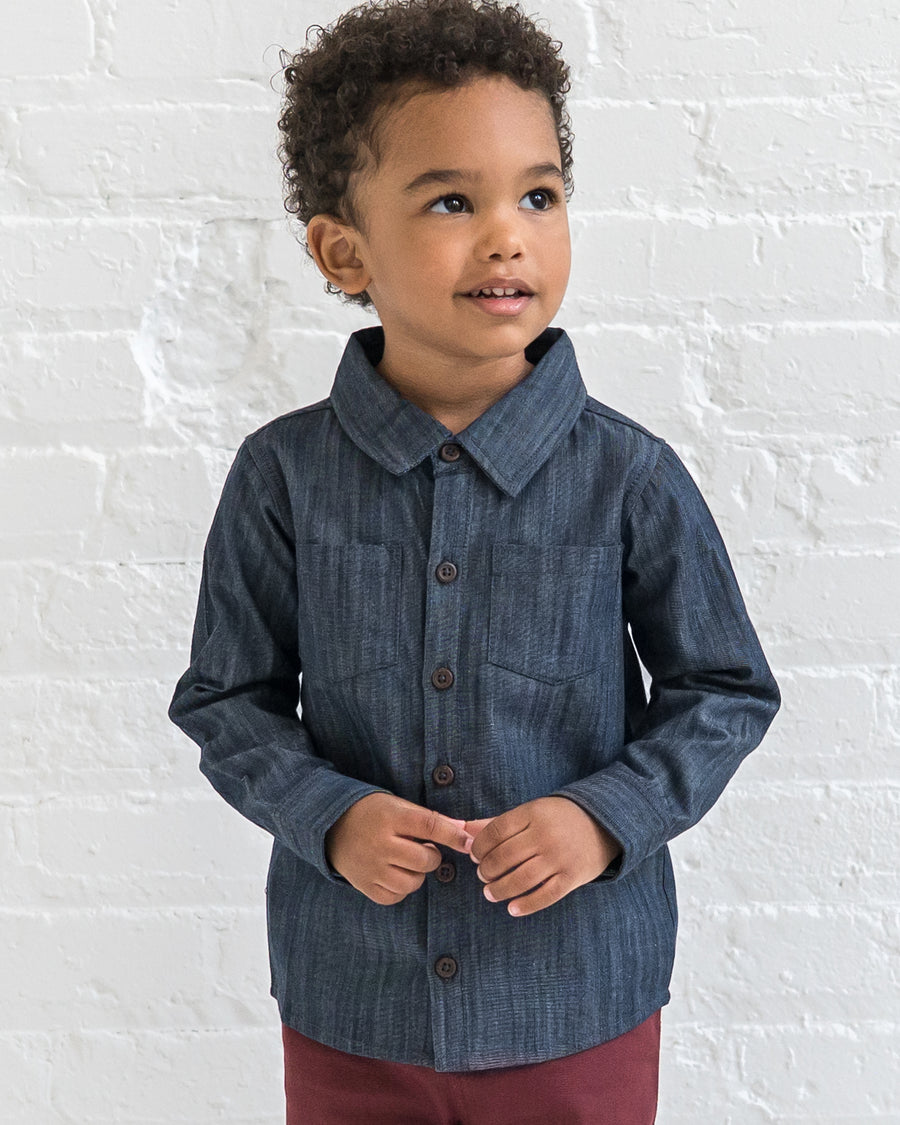 Hayes Chambray Long Sleeve Collared Shirt